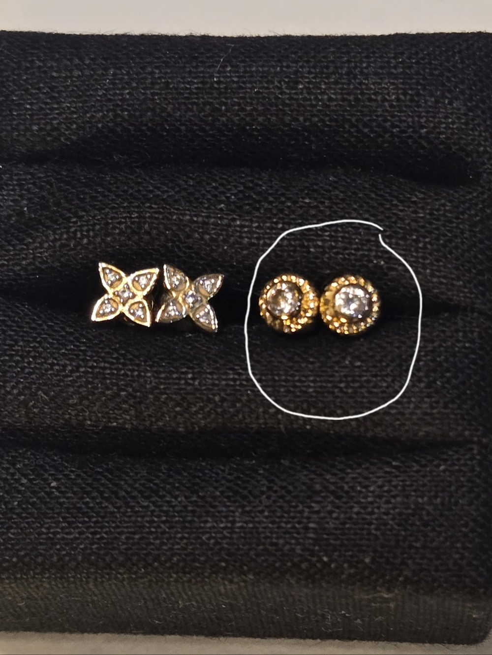 Raven James Sia Stud Earrings - Gold Plated Sterling And Crystals - Picture 5 of 10